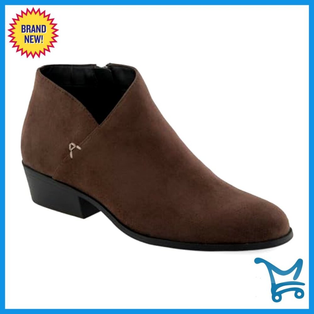 Low Heel Ankle Boots with Zipper, Flexible Sole, Removable Footbed - Picture 2 of 7